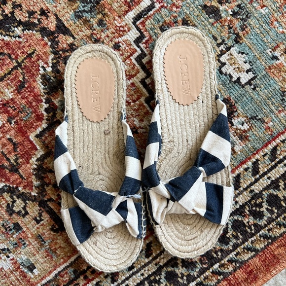 J.Crew Knotted Espadrilles Striped Slides - Picture 4 of 7